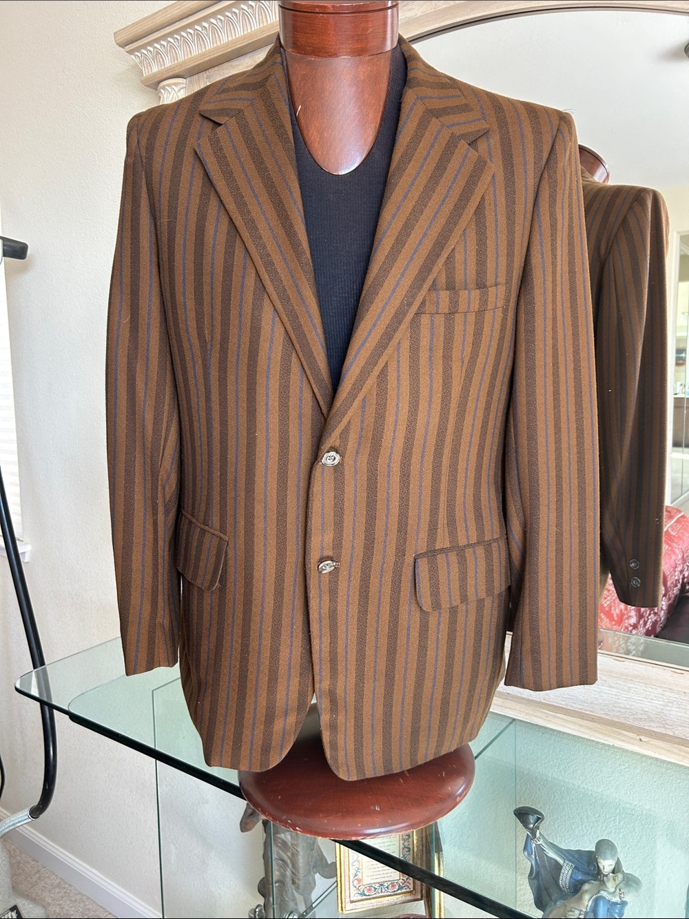 SMITH Brown Striped Sport Coat Blazer